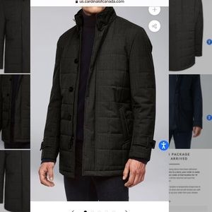 Cardinal of Canada Men’s Quilted Car Coat - Charcoal, Size Medium